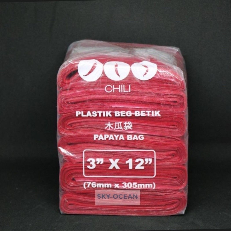 ถุงพลาสติก / ถุงมะละกอ (3"x12") (76mm x 305mm) ~ประมาณ 900gram