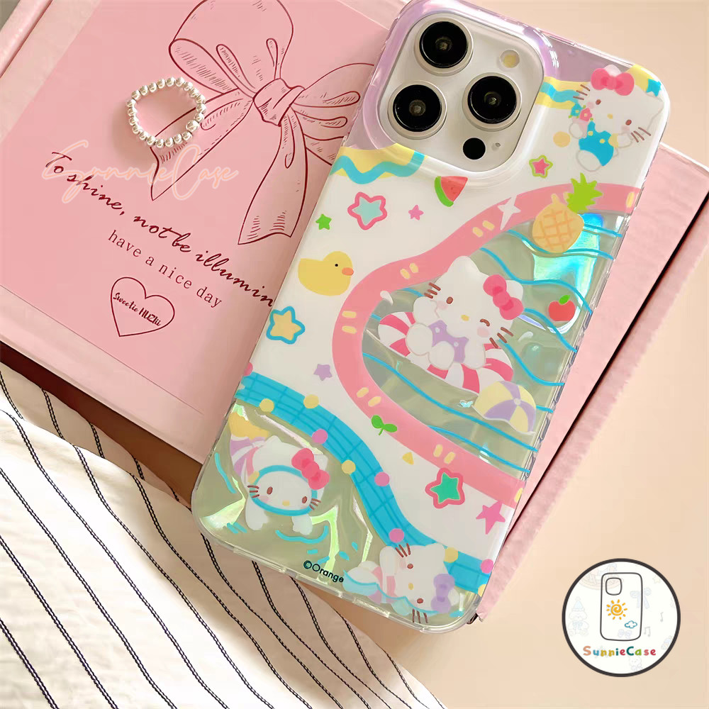 การ์ตูน เคสไอโฟน 13 น่ารัก Kitty สำหรับ IPhone 11 13 16 15 14 12 Pro Max 8Plus 7Plus X XR XS Max 7 6 8 6s Plus SE  เคส