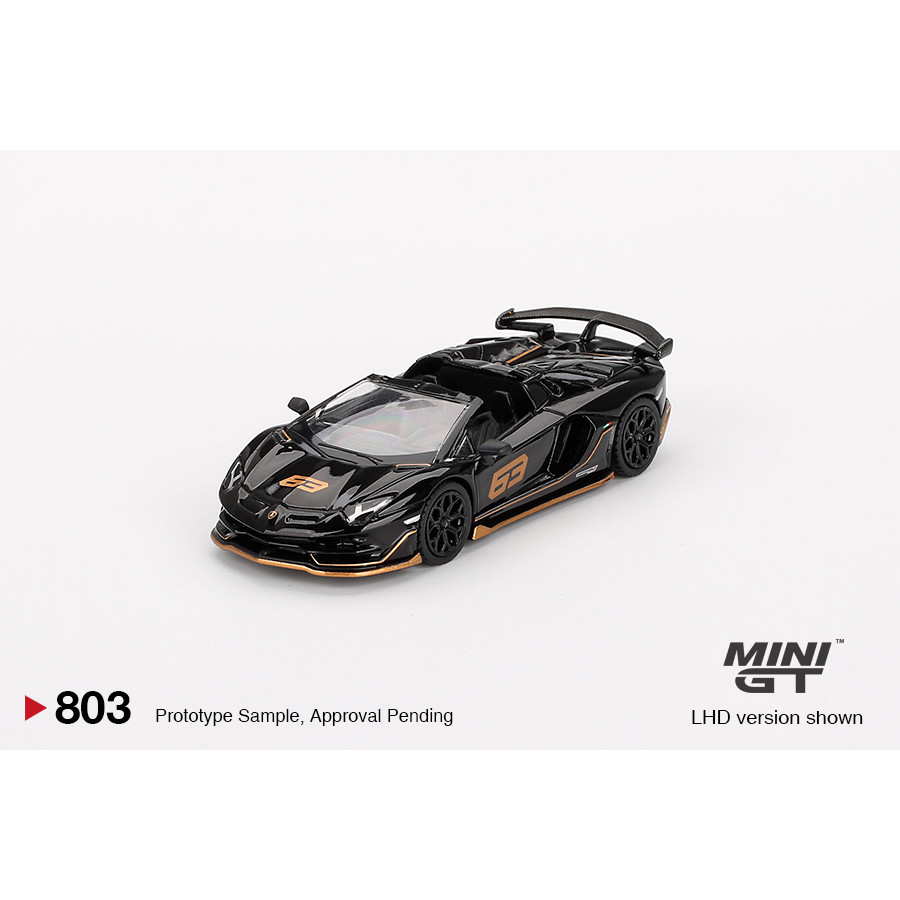 MINI GT No.803 Lamborghini Aventador SVJ 63 Roadster Nero Aldebaran MGT00803