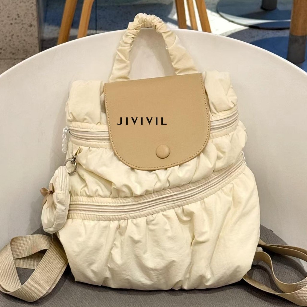 Jivivil กระเป๋าโท้ทผ้าฝ้ายนุ่มสําหรับผู้ชายและผู้หญิงพร้อมรายละเอียดโบว์สําหรับชุดลําลอง