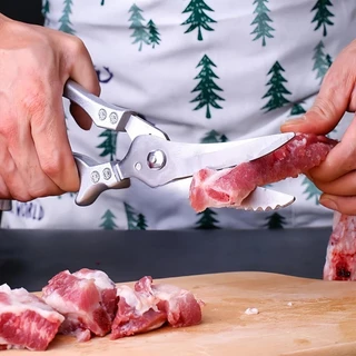 Bone scissors กรรไกรตัดอาหารสแตนเลส กรรไกรตัดกระดูกไก่กรรไกรทำครัวเนื้อสแตนเลสสำหรับใช้ในครัวมีดหั่นปลาเป็ดสำหรับทำอาหาร