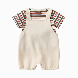 ฤดูร้อนใหม่เด็กอินเทอร์เน็ตคนดังเสื้อผ้าชายหญิงแขนสั้น Onesie 0-28 เดือน Splicing Super น่ารักผล Romper Out เสื้อผ้าวันเกิด