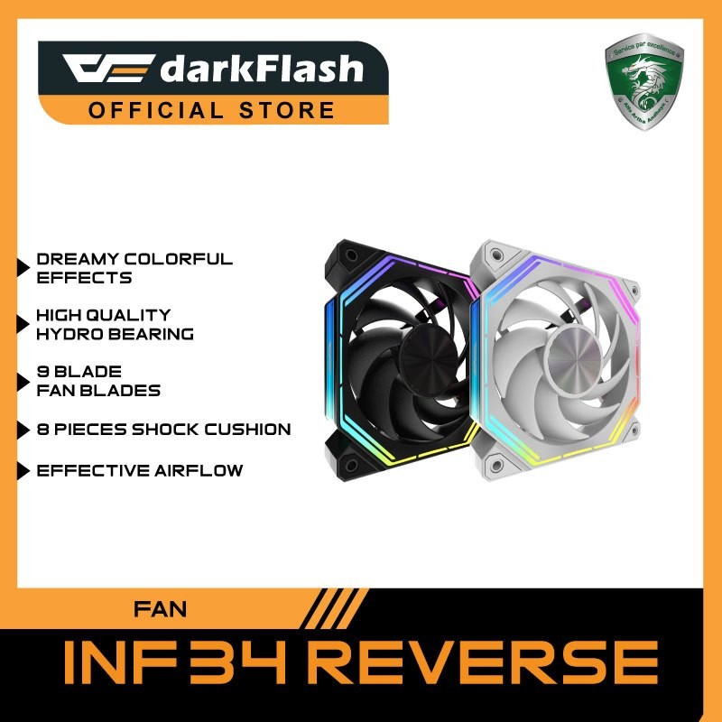 DarkFlash INF34 A-RGB [พัดลมเดี่ยว] REVERSE