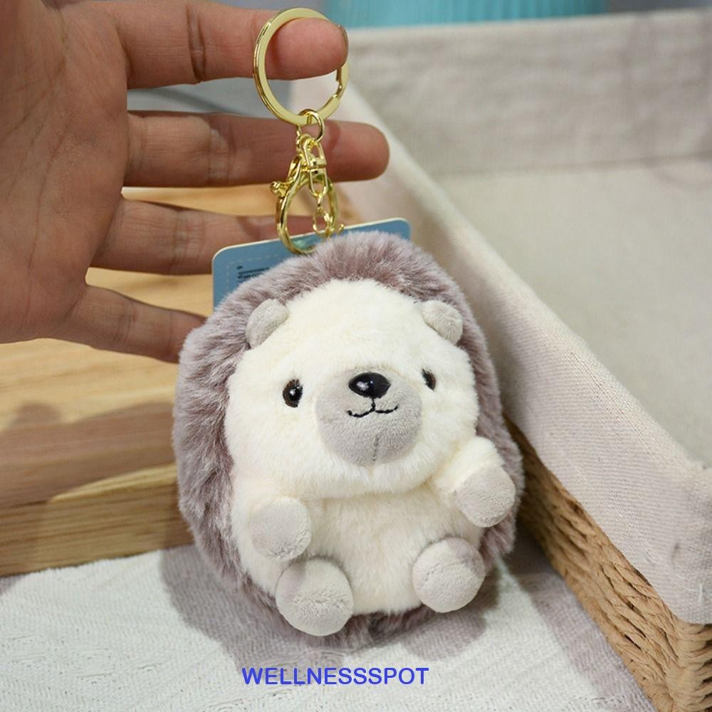 WELLNESSSPOT พวงกุญแจเม่นน้อย, จี้เม่นน้อยจิ๋วน่ารัก, ตุ๊กตาตลกยัดตุ๊กตานุ่มน่ารักตุ๊กตาเม่นพวงกุญแจรถ