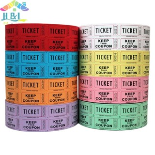 H&L Apr 1000 ชิ้นที่มีสีสัน Tearable Raffle Tickets ม้วนคู่ต…