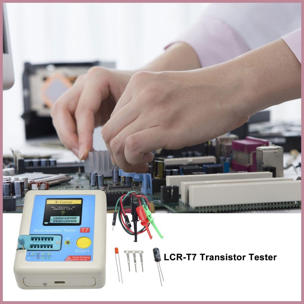 ชุดเครื่องทดสอบทรานซิสเตอร์ Multi-Function Component Tester สําหรับตัวเก็บประจุหน้าจอกราฟิกสีเต็มรูป