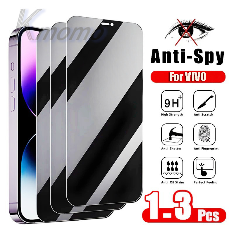 1-3 ชิ้น Anti-Spy ความเป็นส่วนตัว 9D กระจกนิรภัย VIVO Y39 5G Y04 Y200 Y200e Y04 Y29s Y29 Y19s Y100 Y