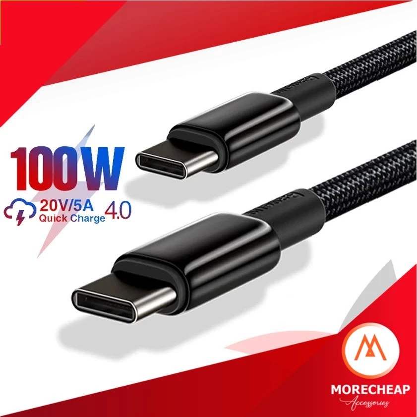 🔥ถูก/แท้🔥Baseus สายชาร์จ USB-C PD 100W QC4.0 E-Marker สายถัก ชาร์จเร็ว Type-C to Type C