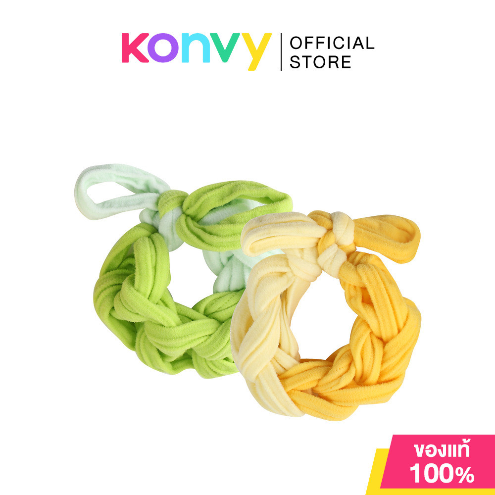 KVY Hair Ties [2pcs] เควีวาย ยางรัดผม ดีไซน์ถักสุดน่ารัก 2 ชิ้น (Dark Color/Neon Color/Pink Color) - รูปที่ 2