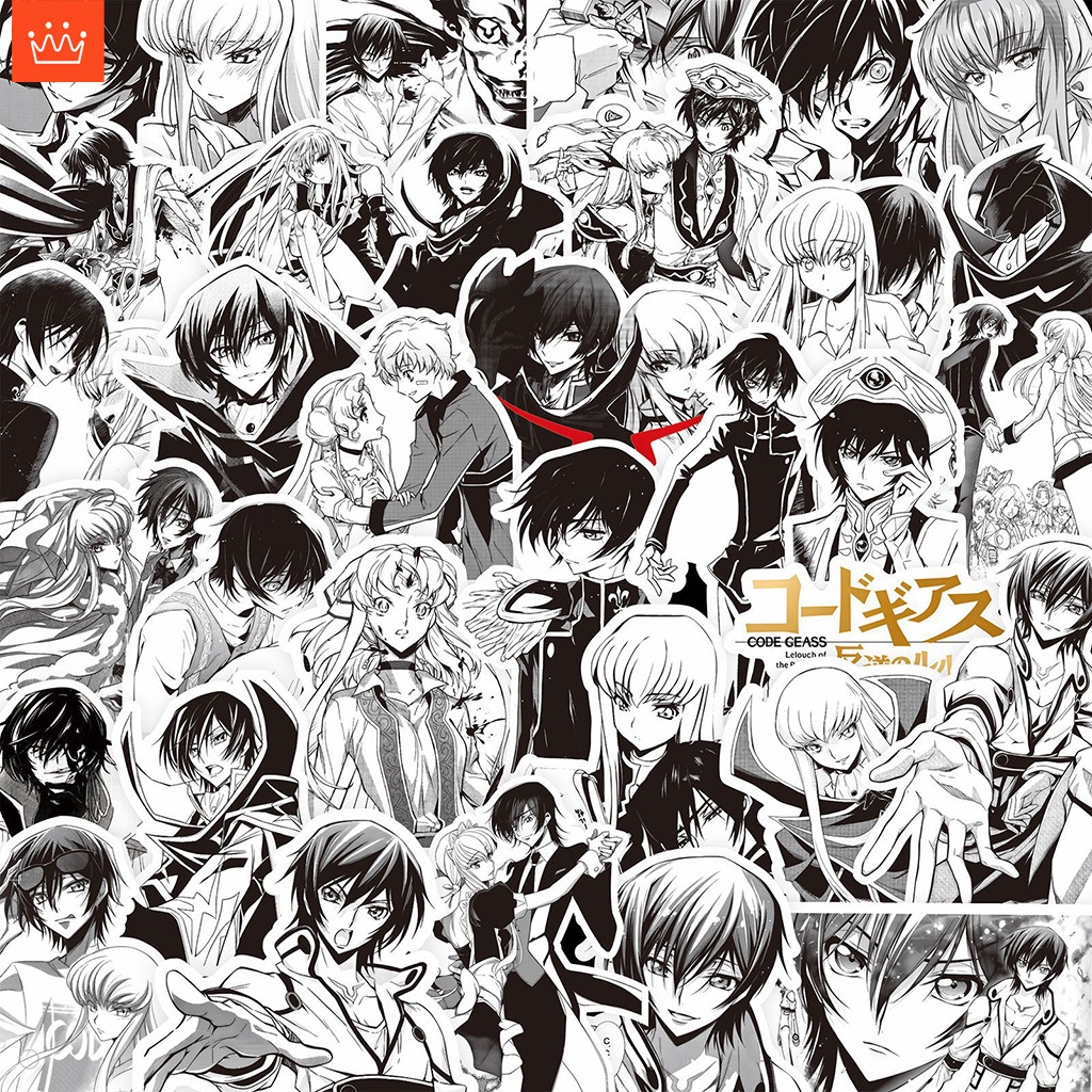 J· ชุดสติ๊กเกอร์ CODE GEASS Lelouch of the Rebellion ชุดสติกเกอร์กราฟฟิตีกันน้ำอะนิเมะ, 80 แผ่น/ชุด