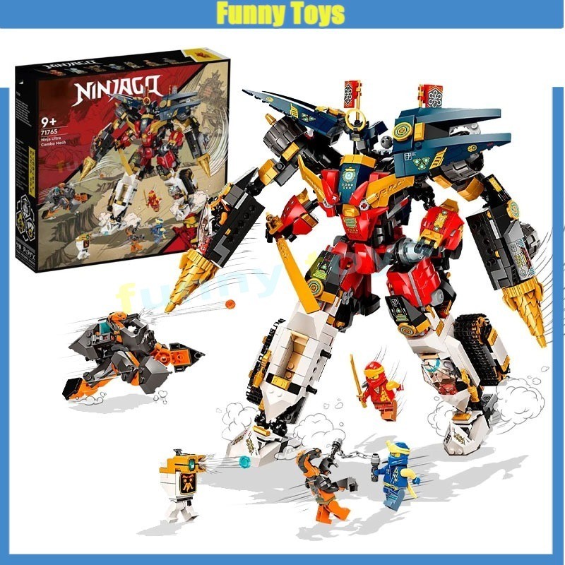 71765 Ninja Ultra Combo Mech Building Blocks 4-in-1 Ninja Transformation ถังของขวัญของเล่นสําหรับชาย
