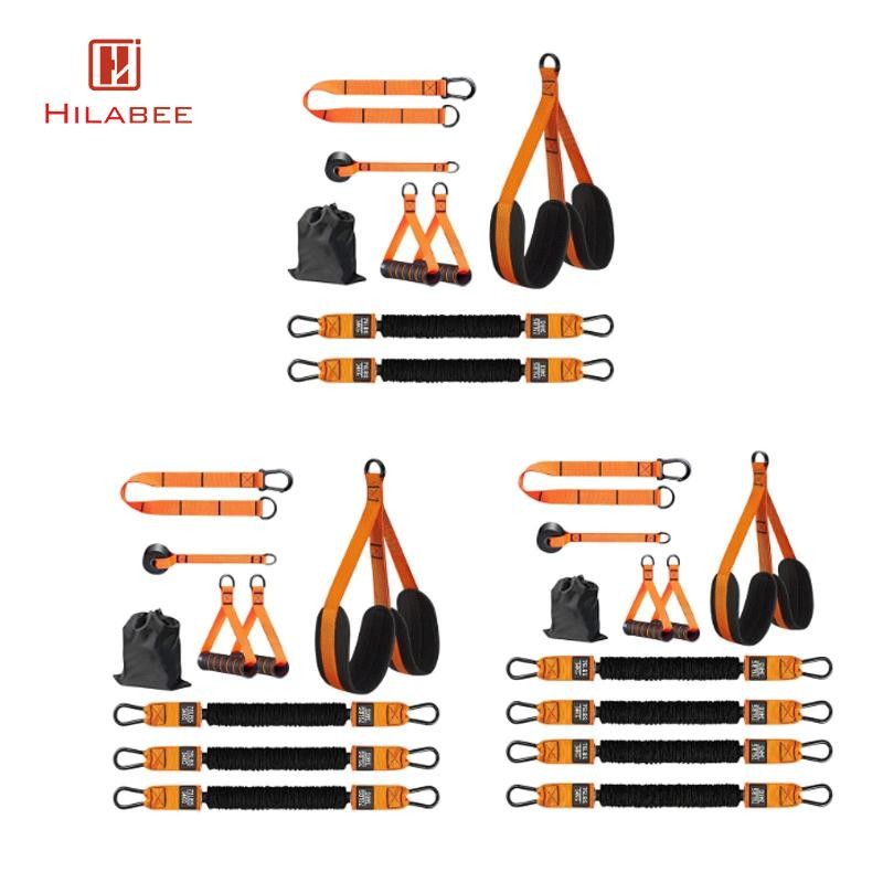 HILABEE Pull up Assistance Bands Enhanced Strength Training ผู้ใหญ่สบายสายรัดเท้าพร้อมที่จับ Home Fitness สายออกกําลังกาย