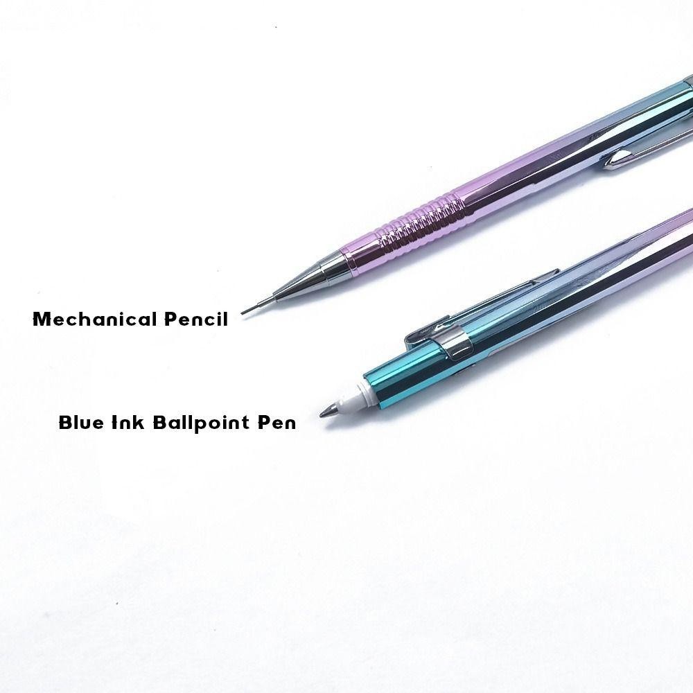 ดินสอกด เหนียน, ปากกาลูกลื่นแบบหัวคู่ 0.5/0.7/0.3/0.9 มม., ปากกามัลติฟังก์ชั่นโลหะ 2-ใน-1 ของขวัญ - รูปที่ 2