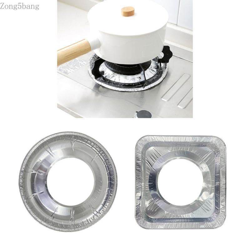 Zong อลูมิเนียมฟอยล์ Burners ฝาครอบทิ้งรอบสแควร์ Bib Liner Gaes Protectors สําหรับห้องครัวเตาตั้งพื้น