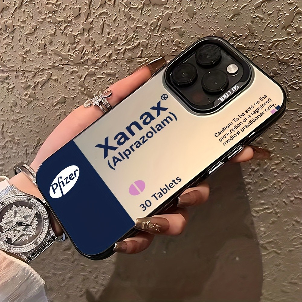 แฟชั่นเคสโทรศัพท์ XANAX สร้างสรรค์ ใช้ได้กับ iPhone 16 15 14 13 11 Pro Max X XR XS MAX 8 7 Plus ปกหล