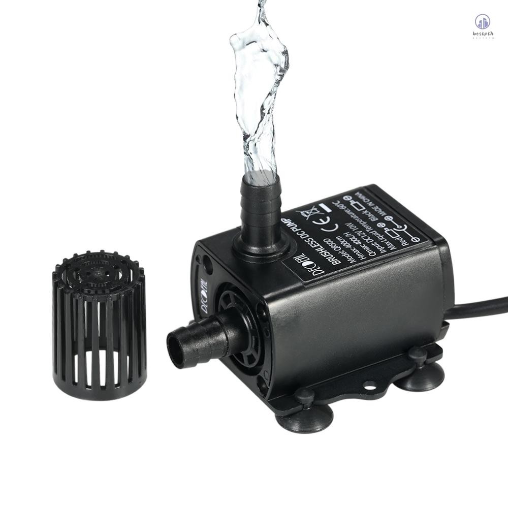 Decdeal ปั๊มน้ําไร้แปรงถ่าน Mini DC12V 10W พร้อม 5.5*2.1 มม.หญิงกันน้ํา Submersible Fountain Aquarium หมุนเวียน 400L/H ยก 400 ซม.