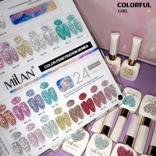 MILAN สีเจลแฟลช 24สี แถมชาร์ท ยาทาเล็บเจล ชุด 20สี + ฟรีชาร์ทสี