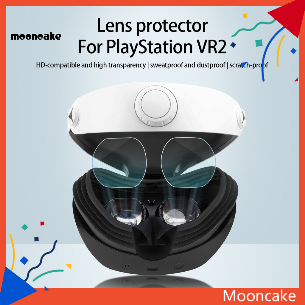 ขนมไหว้พระจันทร์| 4 ชิ้นโค้ง VR ป้องกันหน้าจอเลนส์ฟิล์มป้องกันพร้อมผ้าทําความสะอาดสําหรับ PS VR2
