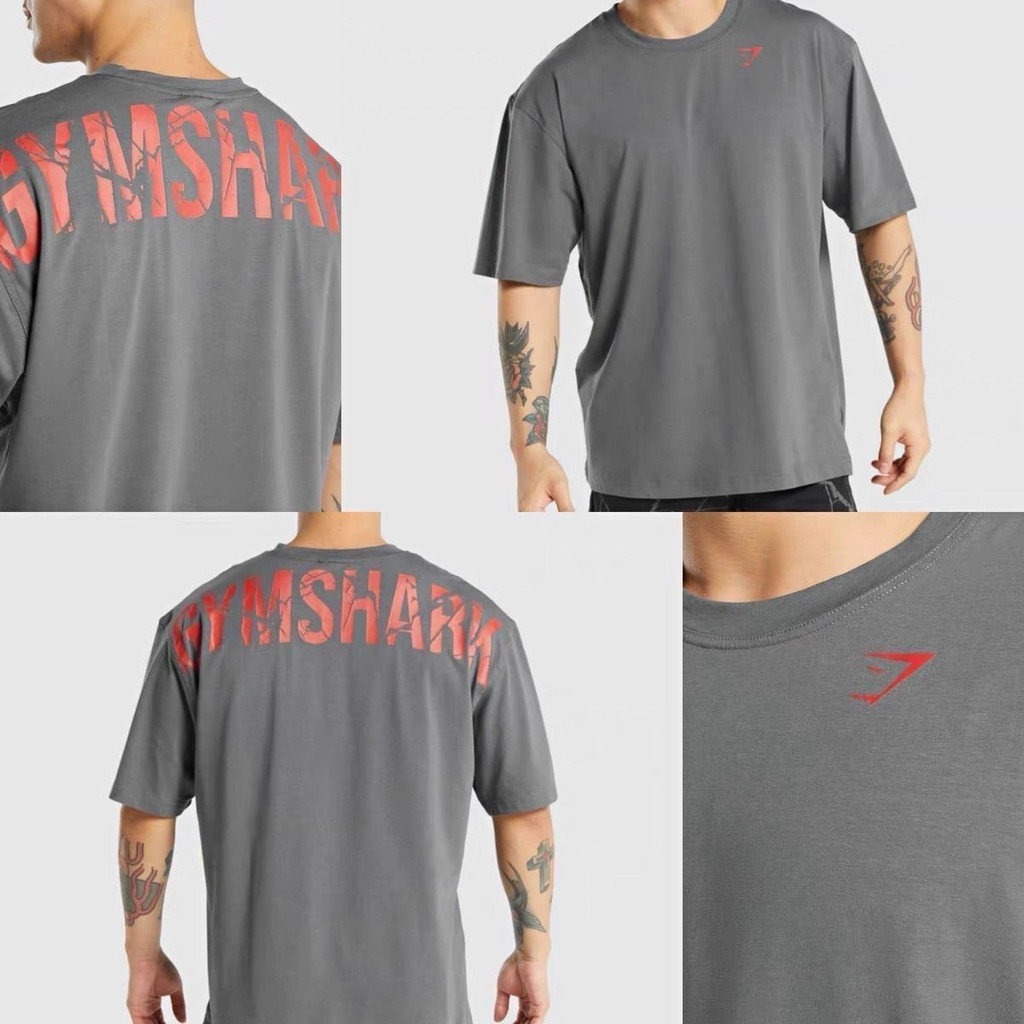 ฟิตเนสชาย Gymshark Power เสื้อยืดแขนสั้น