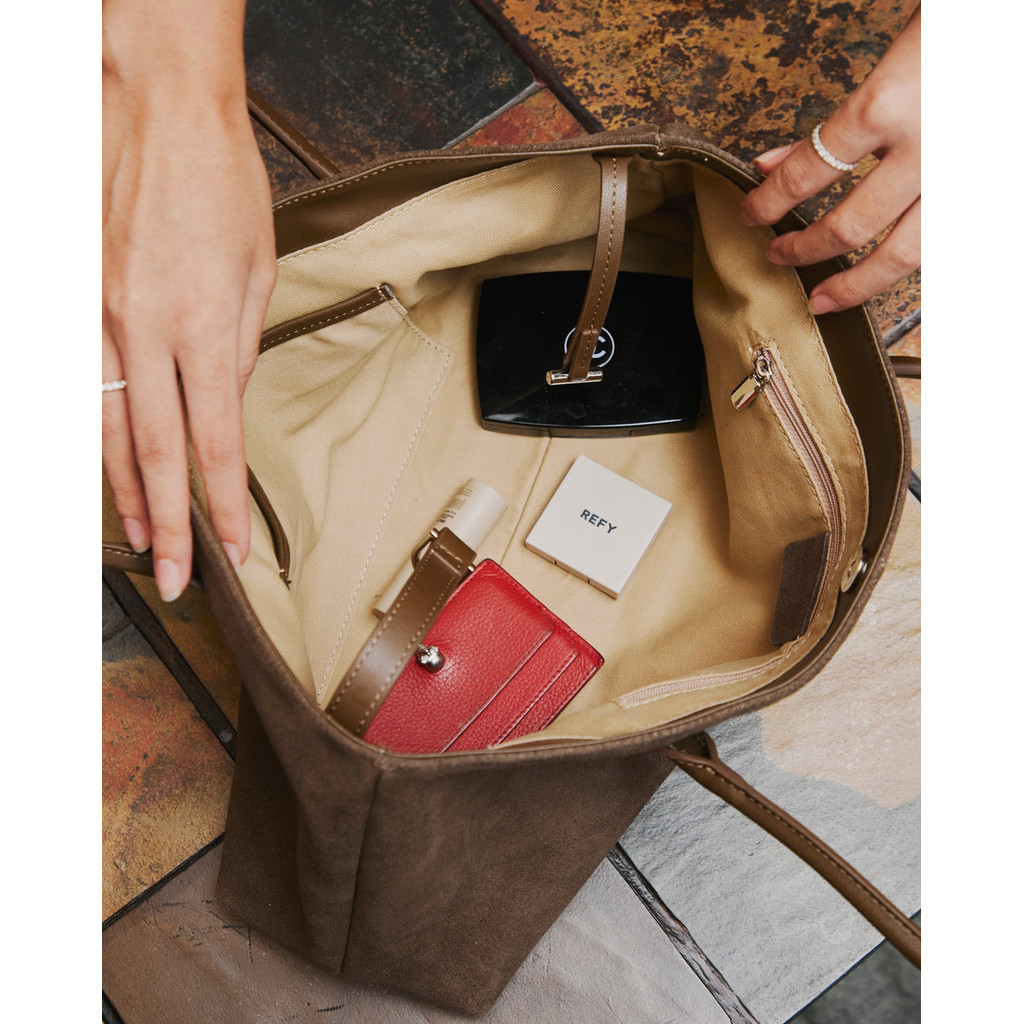 Aria Long Top Handle Suede Bag