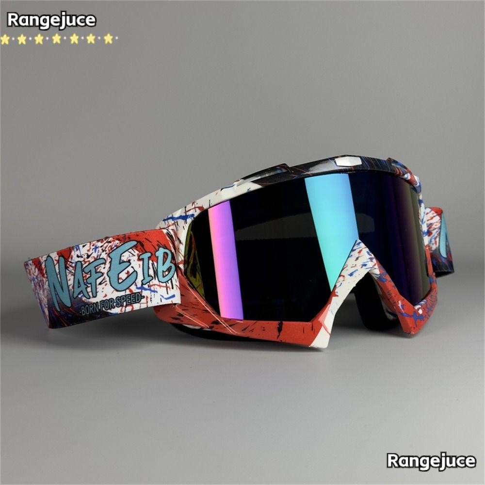 RANGEJUCE แว่นตามอเตอร์ไซค์, แว่นตาสีดําสีแดงสีเหลืองหมวกกันน็อค, แว่นตาขี่ TPU กลางแจ้ง