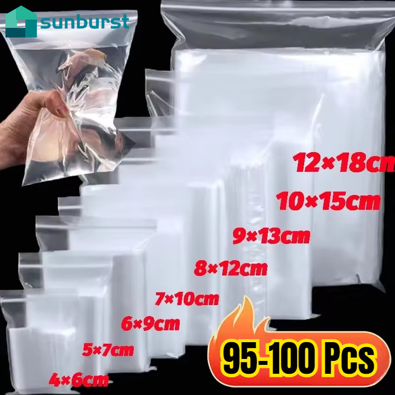 [HGB] 95-100 ชิ้นถุงพลาสติกปิดผนึกตัวเองหนาพิเศษ 0.8 มม., ถุงเก็บ PE โปร่งใสสําหรับส่วนประกอบอิเล็กทรอนิกส์, อุปกรณ์งานฝีมือ, การออกแบบกันน้ําและกันฝุ่น