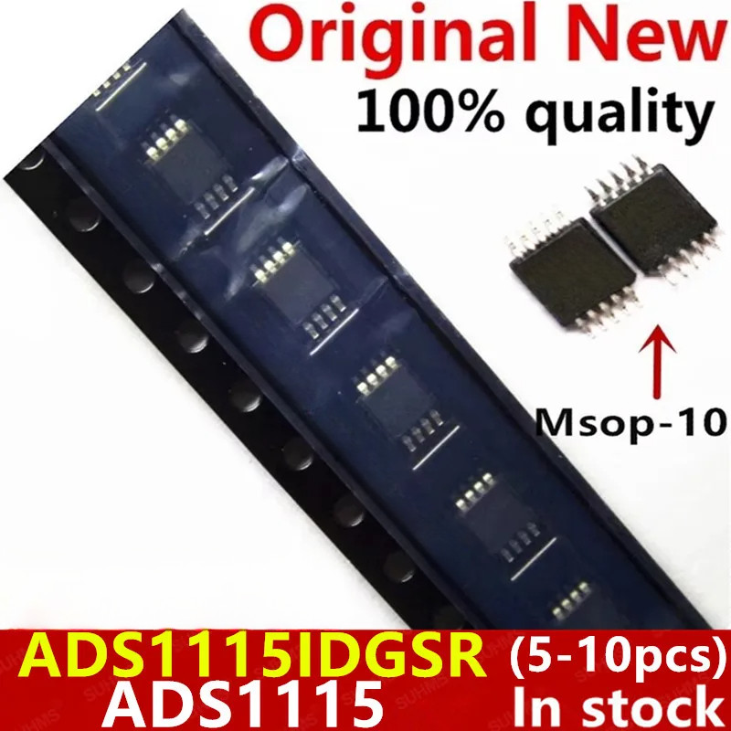 (5-10 ชิ้น) 100% ใหม่ ADS1115IDGSR ADS1115IDGS ADS1115 MSOP-10 ชิปเซ็ต