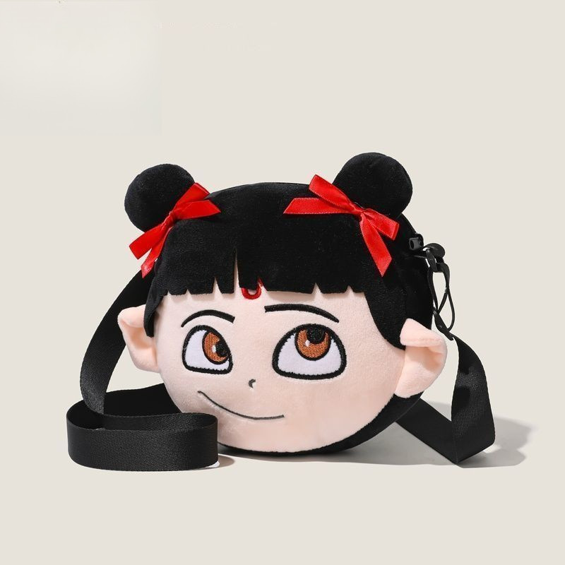 ใหม่ Nezha Magic Boy Peripheral Crossbody Bag Shoulder Plush Nezha Bun Messenger Bag