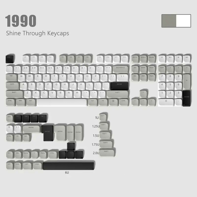 Custom Double Shot Horizon Keycaps 143 Keys Low Profile PBT Keycaps Full Set for Cherry Gateron MX M