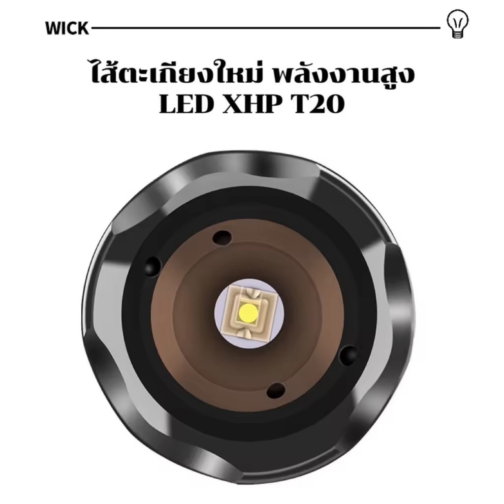 ไฟฉายซูม ไฟฉายสปอร์ตไลท์ รุ่นJX-2025 T20 5 โหมด ทนทาน สว่างมาก