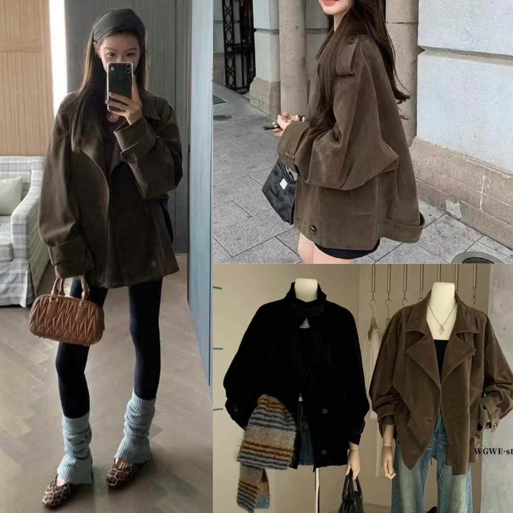 เสื้อแจ็คเก็ตแขนยาว W2860 ผ้ากำมะหยี่ ทรงเกาหลี ทรงน่ารัก แฟชั่นเกาหลี TAG WG.WE