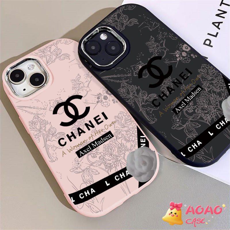 เคสไอโฟน 16 สำหรับ iPhone 11 13 15 16 14 12 Pro Max 16 7 15 8 Plus XR X XS Max เทรนด์แบรนด์แฟชั่นดอกไม้ปกอ่อนปกอ่อน