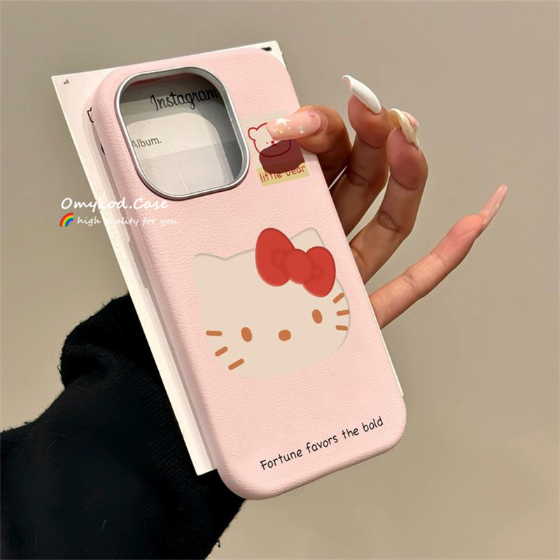 ปลอกหนังสําหรับ Samsung S21 S22 S23 S24 Plus Ultra S20FE S23FE S24FE A51 A31 A21s A20s A03 A16 A06 เคสโทรศัพท์ INS เกาหลีน่ารัก Kitty Cat Anti Drop Protection ปกอ่อน