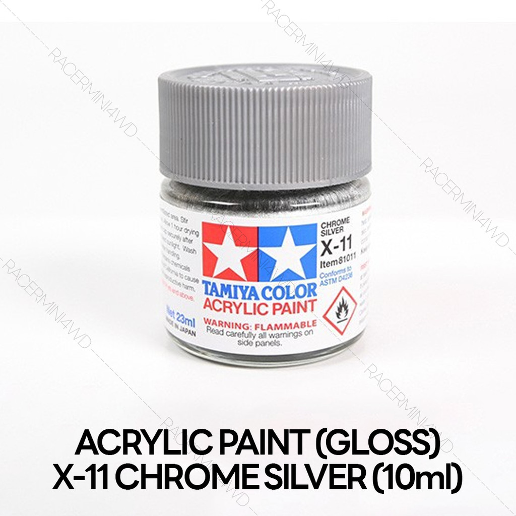 TAMIYA 81511 Acrylic Paint X-11 Chrome Silver (Gloss,10ml) สีอะคริลิคืทามิย่าแท้