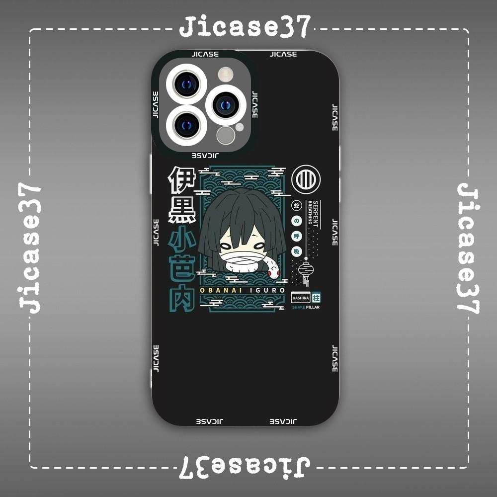 เคส iPhone Square Edge Samsung Xiaomi Oppo Anime Kimetsu no yaiba Demon Slayer Sword Character Iguro