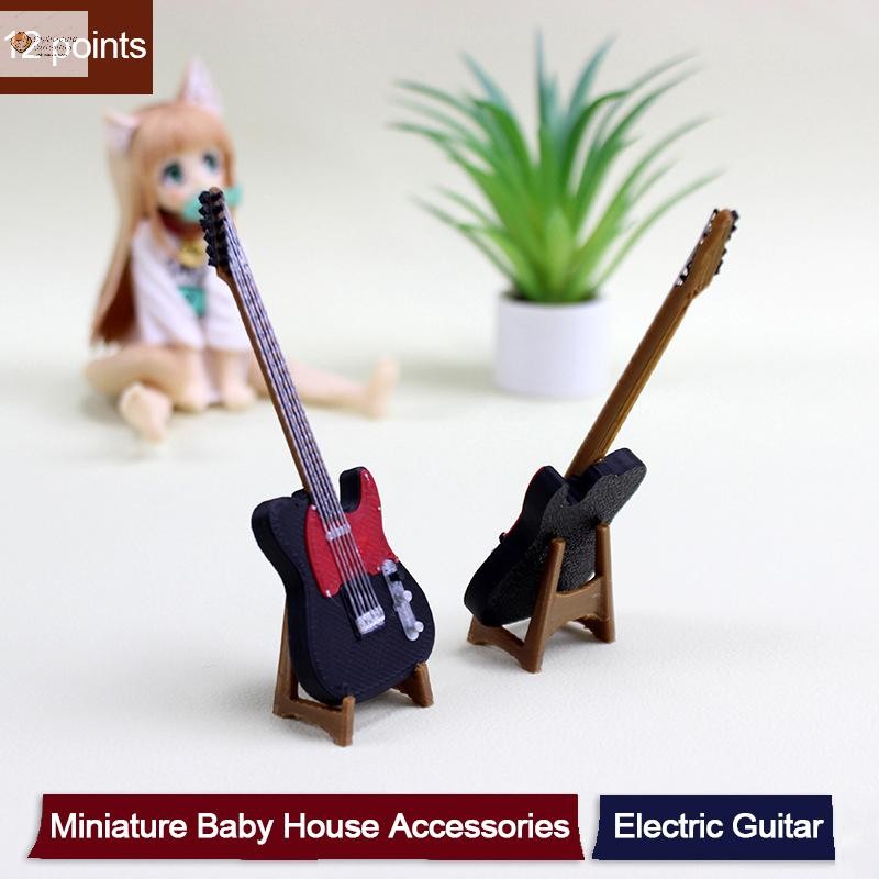 Cod 1:12 Dollhouse Miniature กีตาร์ไฟฟ้าเครื่องประดับตุ๊กตาบ้านจําลองเครื่องมือของเล่น Micro ฉาก Photo Props ใหม่