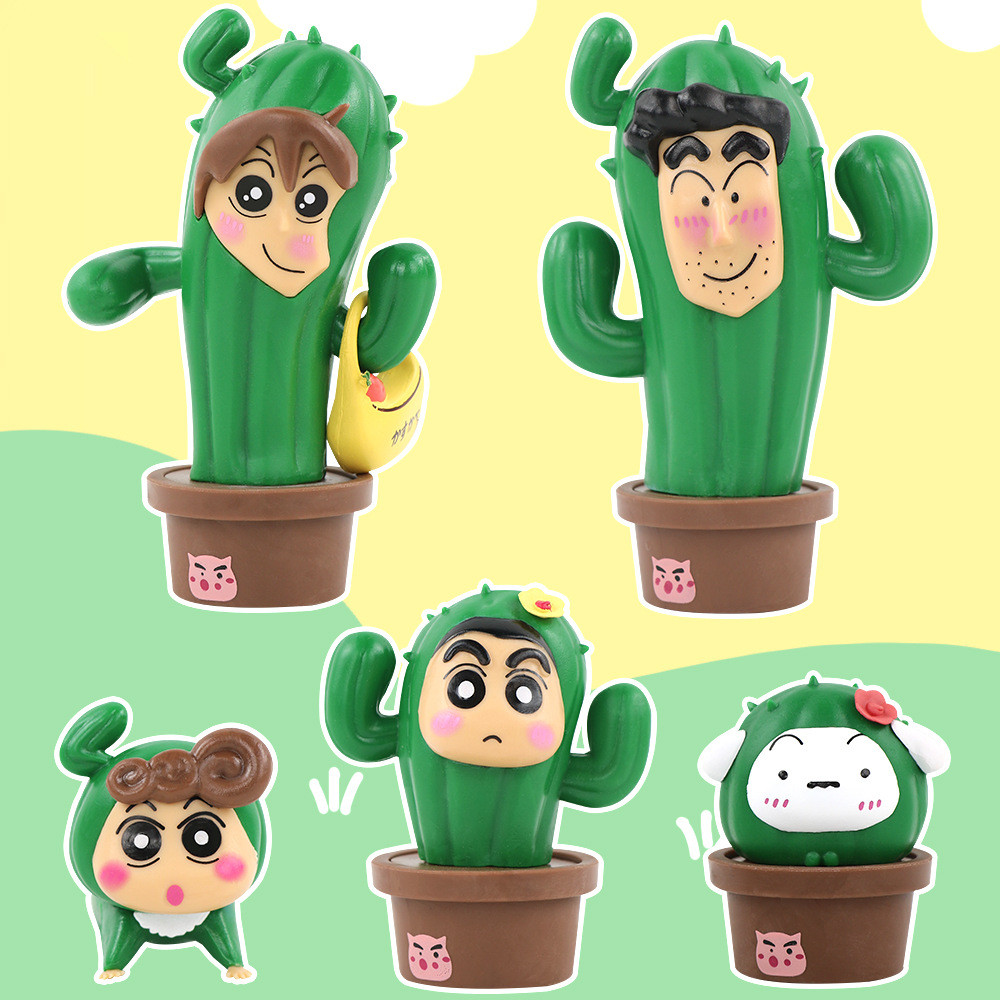 สถานที่ท้องถิ่น Cactus Shin-Chan Hand-Made Shin-Chan A Hiroshi Mei-Chan Xiaokui Xiaobai ตุ๊กตาเดสก์ท็อปรถตกแต่งของขวัญ