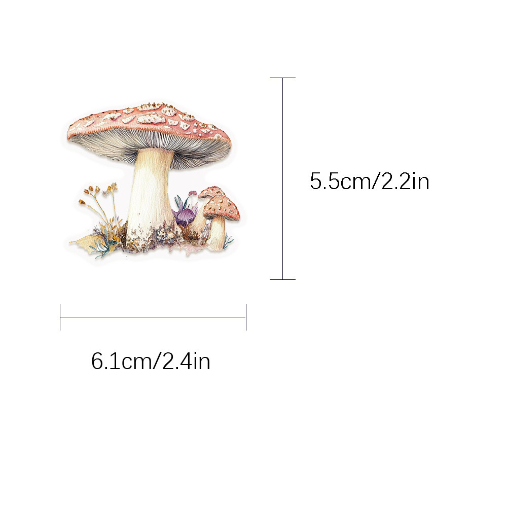 50 ชิ้น เห็ด สัตว์เลี้ยง สติ๊กเกอร์ทรานพาแรนท์พลาสติก - รูปที่ 6