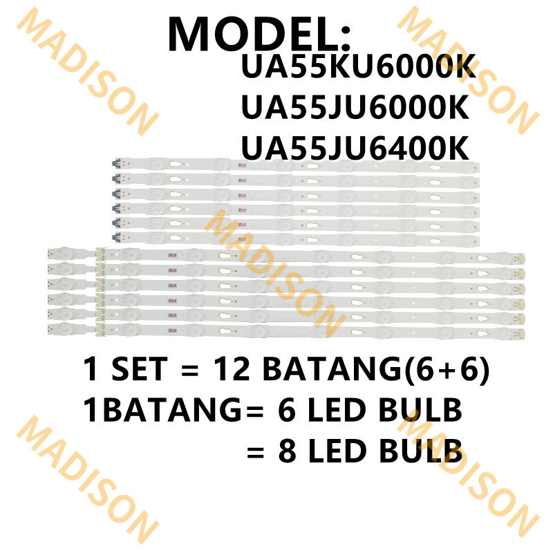 ใหม่ แบ็คไลท์ทีวี LED ua55ku6000k ua55ju6000k ua55ju6400k Samsung 55 นิ้ว ua55ku6000 ua55ju6000 ua55