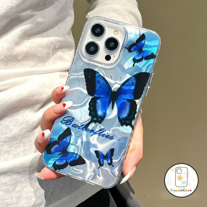 ผีเสื้อ สำหรับ เคส Samsung A33 A11 A05S A20 A34 A53 A23 A51 A14 A05 A12 A32 A15 A13 A50 A21S A03 A25 ระลอกคลื่นน้ำ เคส