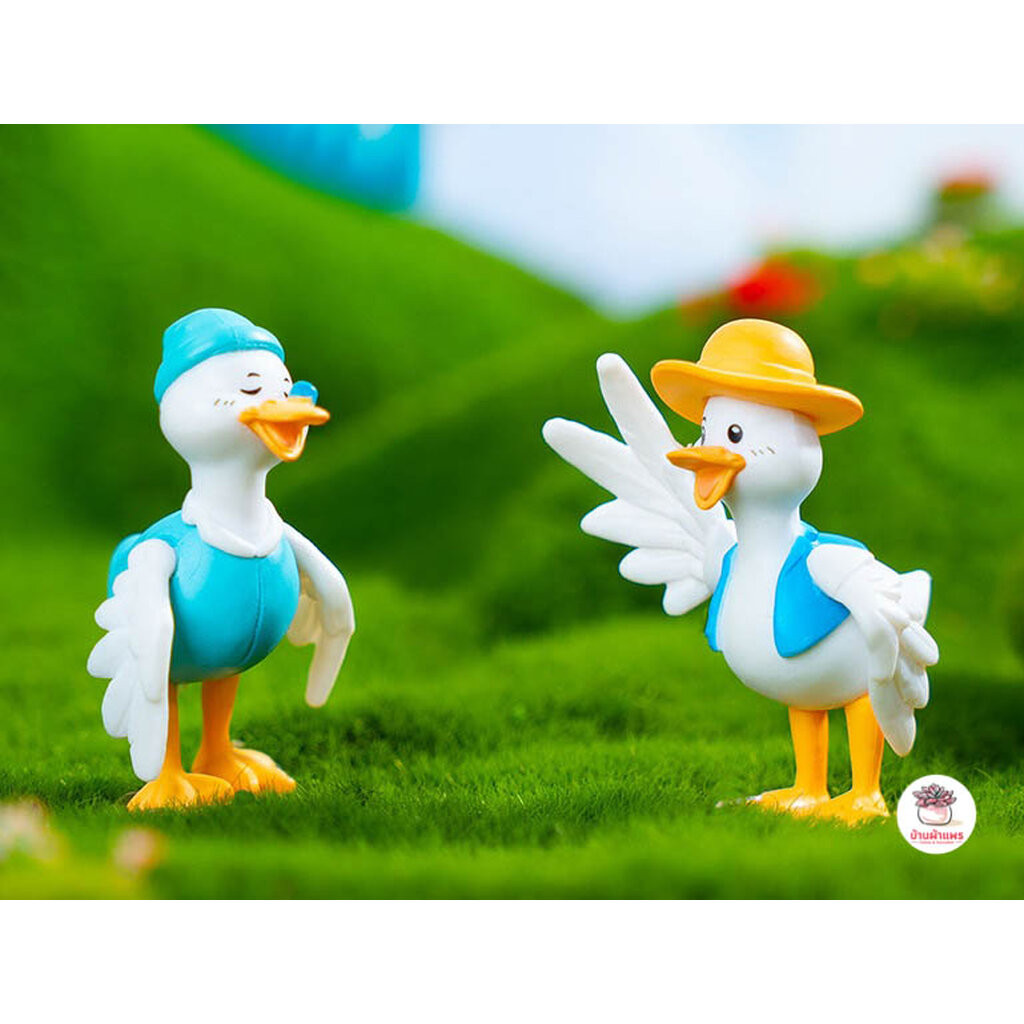 เป็ดจอมซ่า เซต 4 ชิ้น ตุ๊กตาจิ๋ว โมเดลจิ๋ว แต่งสวน รูปที่ 8