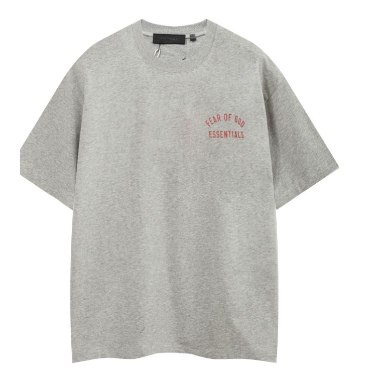 พร้อมสต็อก หมอก เส้นคู่พื้นฐานใหม่ด้านหน้าและด้านหลังหลวมจดหมายพิมพ์ผ้าฝ้าย 100% เสื้อยืดคอกลมแขนสั้น