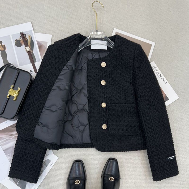 Velvet liner coat for women 2024 autumn and winter new French tweed small short top