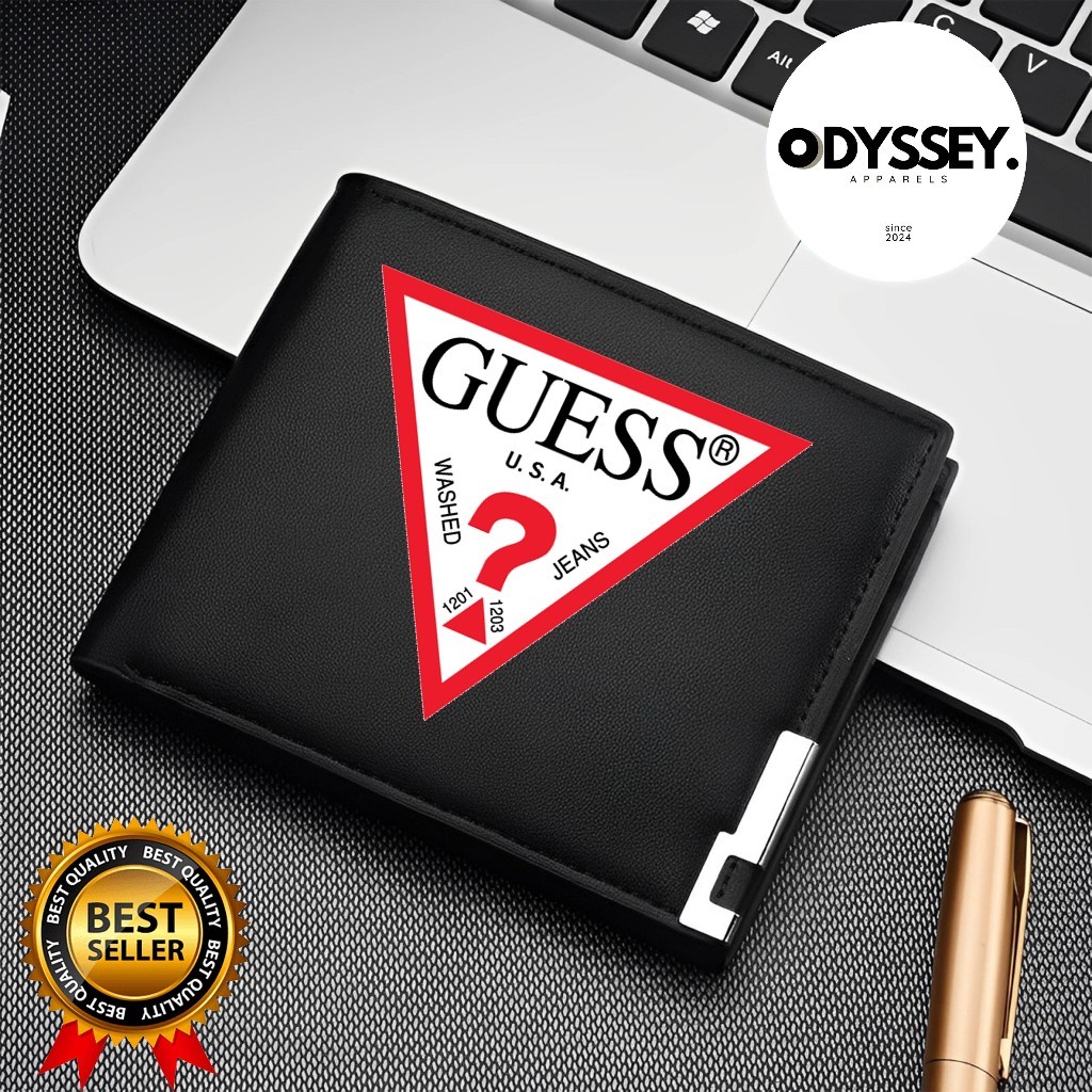 GESS Mens Folding wallet gness Mens Leather wallet กระเป๋าสตางค์ตัวอักษร