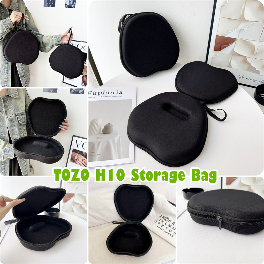 สําหรับ TOZO H10 เคสหูฟังแฟชั่นสีดํา EVA แผ่นรองหูฟังปลอกกล่องกระเป๋าเก็บชุดหูฟัง