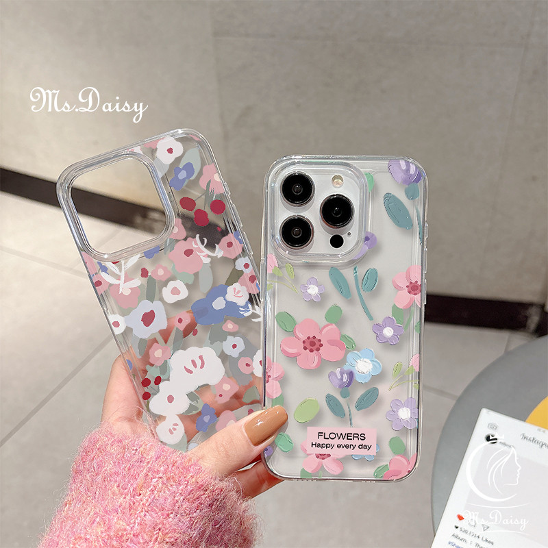 สําหรับoppo A57SA58 A60 A78 A7 A5S A12S A74 A77SA79A93 A94 A96 F9 Pro F11 Pro V23 Narzo 50Reno 8Z Realme 2 Proแฟชั่นศิลปะดอกไม้ เคสโทรศัพท์โปร่งใสเปลือกหอยอวกาศ