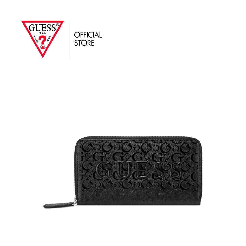 GUESS กระเป๋าสตางค์ผู้หญิง รุ่น F9410599 HADDINGTON SLG MED ZIP AROUND สีดำ