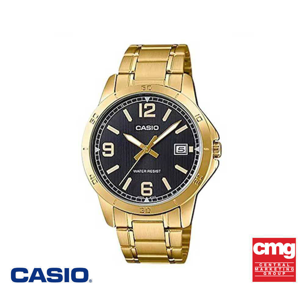 CASIO นาฬิกาข้อมือ CASIO รุ่น MTP-V004G-1BUDF วัสดุสเตนเลสสตีล สีดำ