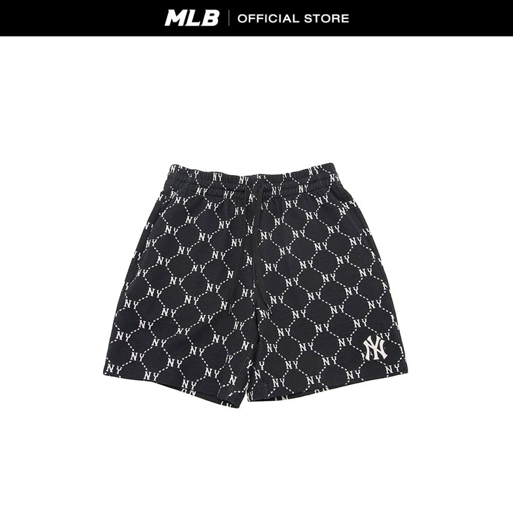 MLB กางเกงขาสั้น Unisex Jacquard Dia Monogram รุ่น 3ASPM0343 50BKS สีดำ