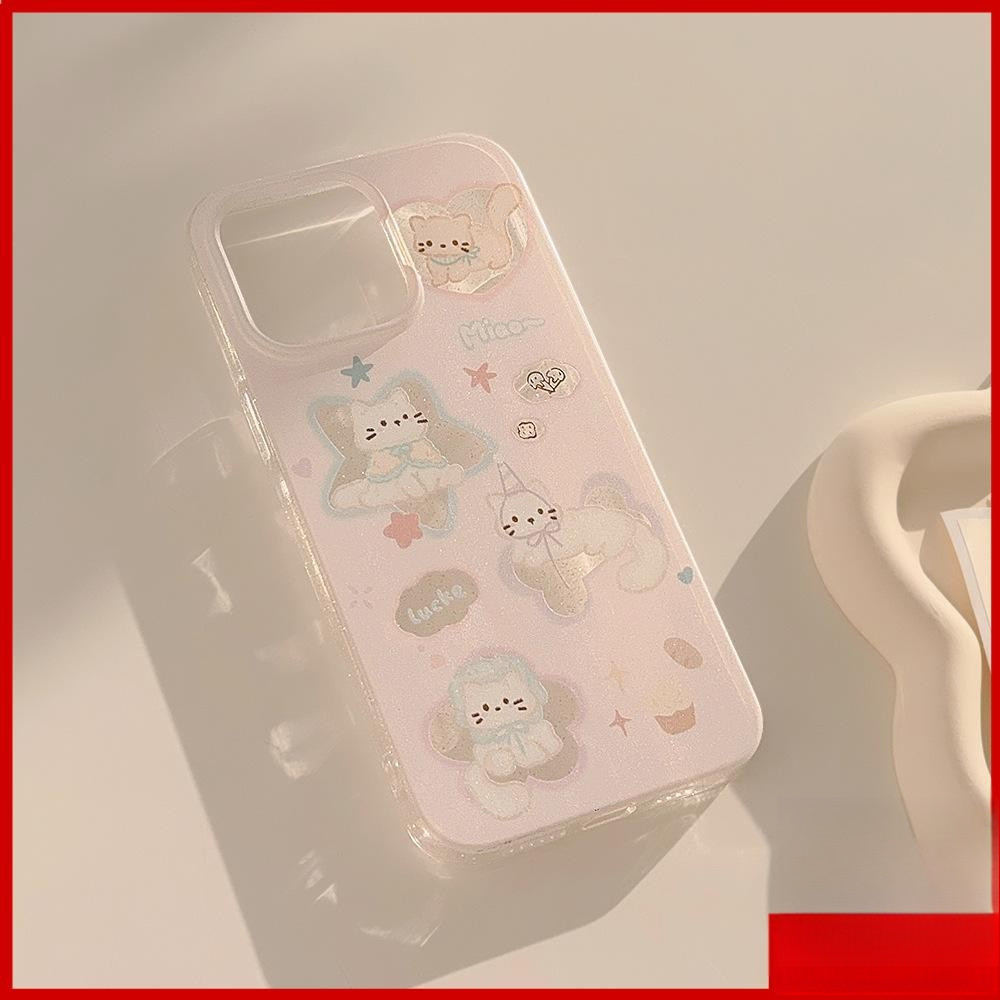 เหมาะสําหรับสัตว์กลวงสีชมพู iPhone 11pro 13pro X XR เคสโทรศัพท์ Xs Max 7 8 plus 11 12 13 14 15 16pro